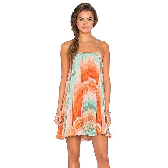 Chloe Oliver Tropicana Swing Mini Dress Colorful Strappy Back Size S - Picture 1 of 10
